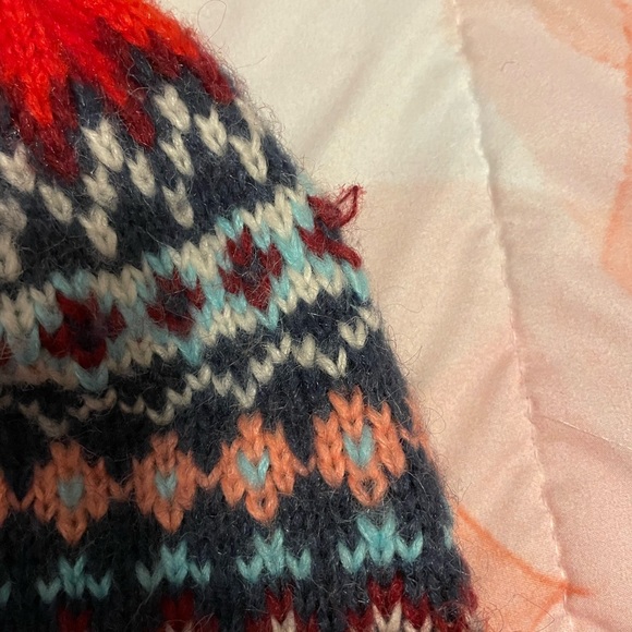 Gap Red and Blue Fair Isle Wool Scarf and Hat Set - Size One Size - Picture 4 of 6